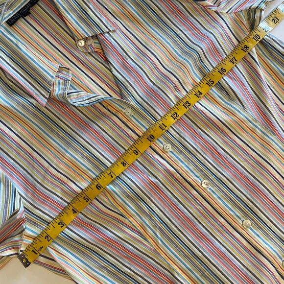 Lafayette 148 Striped Button Top Womens XL Multicolor Cotton Casual Preppy Shirt - Picture 6 of 7